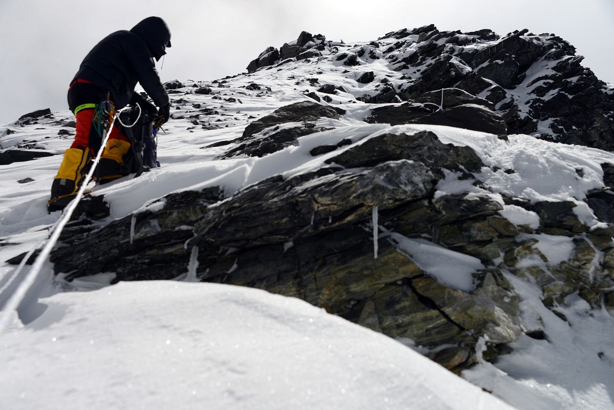 51 Climbing Sherpa Lal Singh Tamang At The Beginning Of The Rock Band 6960m On The Way To Lhakpa Ri Summit 